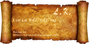 Luria Kötöny névjegykártya